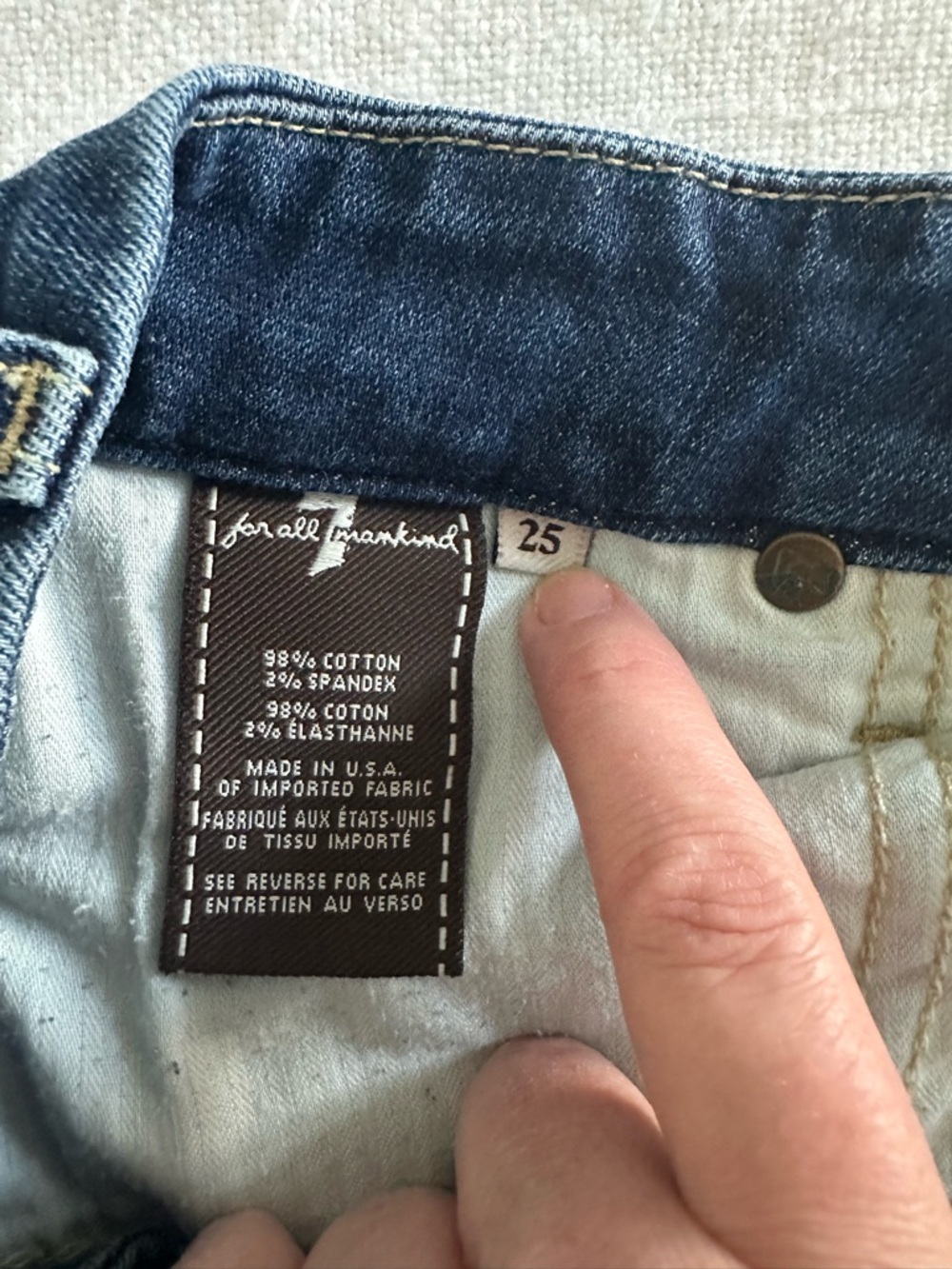 7 For All Mankind Dark Blue Kimmie Jeans Lexie Petite Length - Picture 4 of 6